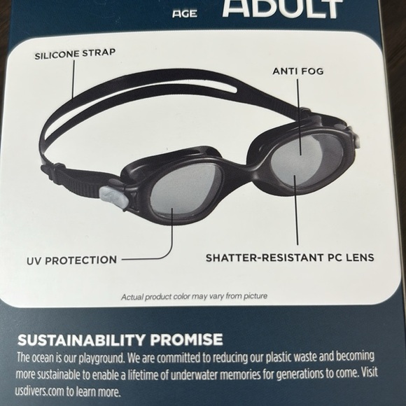 U.S. Divers Atlas Adult swim goggles,shatter resistant,anti-fog,UV protection - Picture 4 of 8
